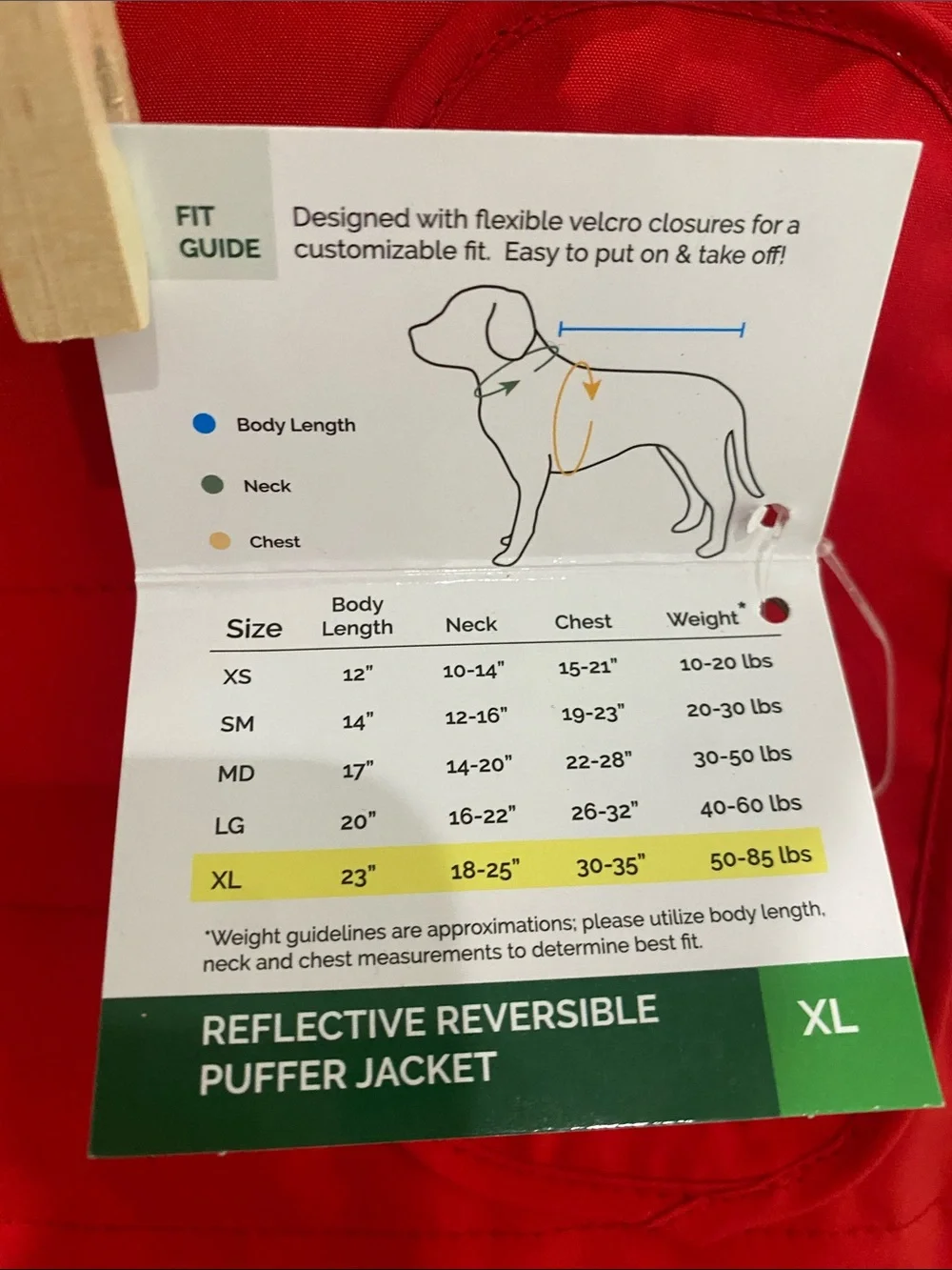 Red Quilted Dog Coat - Warm & Water-Resistant XL see pics for sizing